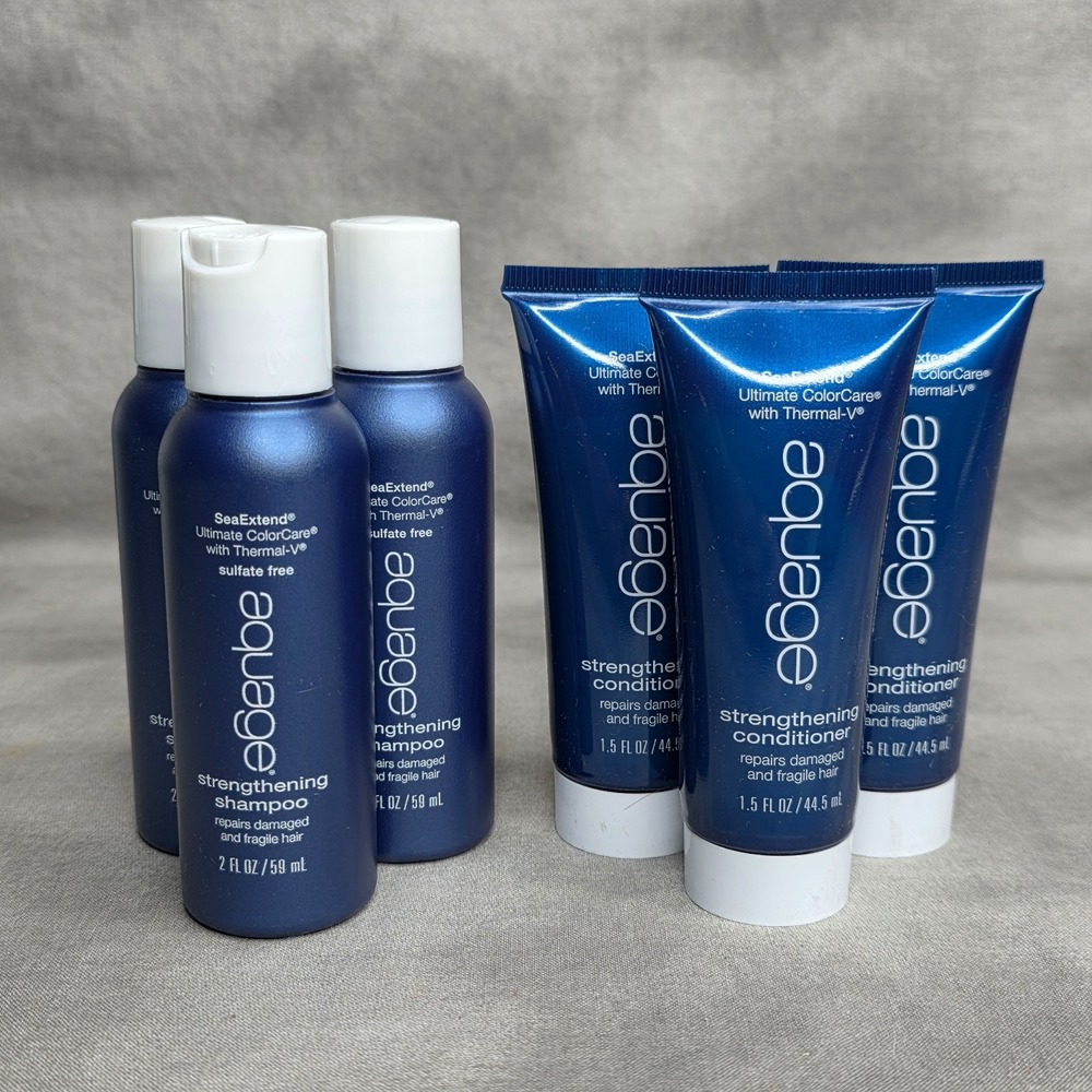 Aquage Strengthening Shampoo 2 oz (X3) & Conditioner 1.5 oz (X3) Travel Set